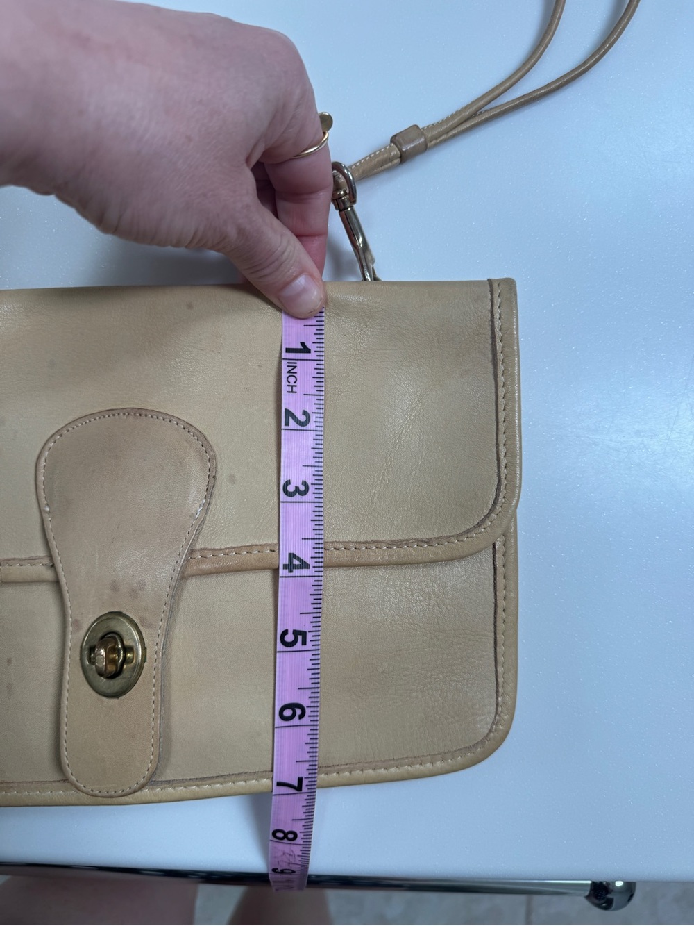 Vintage Coach Bonnie Cashin Double Turnlock Twin Clutch Shoulder Bag Rare Tan - Picture 12 of 13